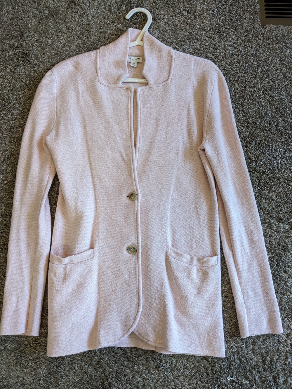 J. Crew Women's Pale Pink School Boy Sweater Blazer